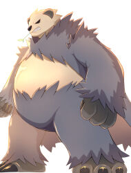  2025 3_toes 4_fingers absurd_res angry anthro bear biped black_body black_claws black_ears black_eyes black_fur black_nose claws clenched_teeth empty_eyes featureless_chest feet finger_claws fingers fist fur generation_6_pokemon hay_in_mouth hi_res light lighting male male_anthro mammal multicolored_body multicolored_fur nintendo nude nude_anthro nude_male pangoro pokemon pokemon_(species) rumine shaded side_view simple_background slightly_chubby slightly_chubby_anthro slightly_chubby_male solo standing tan_body tan_fur teeth toe_claws toes two_tone_body two_tone_fur white_background 