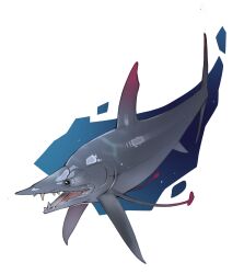 2025 absurd_res ambiguous_feral ambiguous_gender anal_fin black_eyes combos-n-doodles dorsal_fin feral fin fish glistening glistening_eyes grey_body grey_fin grey_scales grey_teeth hi_res marine open_mouth pachycormiform pectoral_fin pink_fin pink_tongue prehistoric_species protosphyraena scales shaded sharp_teeth snout solo swimming tail tail_fin teeth tongue two_tone_fin underwater water 