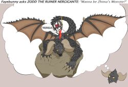  anthro ask_blog bangs big_horn black_body black_fur black_hair claw_marks claws clothing crossover crossover_ship curved_horn dialogue dress ear_ribbon fan_character female fist flute fur goo_creature hair happy_smile hi_res horn interspecies long_ears male male/female mammal membrane_(anatomy) membranous_wings mouse murid murine musical_instrument open_mouth open_smile raised_arm red_clothing red_dress ribbon_hair riding_on_back riding_on_head rock rodent ruiner_nergigante sharp_teeth smile spiked_tail spiked_wings spikes spikes_(anatomy) spread_wings story story_in_description tail teeth thick_thighs thought_bubble thuparzipan wind_instrument wings woodwind_instrument xingzuo_temple yellow_eyes zhima_(diives) 