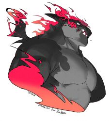  2024 absurd_res anthro back_wings dragon gompriest hi_res male muscular muscular_anthro muscular_male mythological_creature mythological_scalie mythology partially_colored pecs scalie signature small_wings spikes spikes_(anatomy) wings 