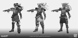  2026 3_fingers absurd_res accessory armor artist_collaboration belt belt_buckle black_hair black_sclera bodypaint boots bottomwear breastplate buckle byanka_li claws clothed clothed_female clothed_human clothed_humanoid clothing company_logo company_name concept_art condor_(highguard) daniel_patricio digital_drawing_(artwork) digital_media_(artwork) ed_laag elf empty_eyes english_description english_text eyebrows face_paint female female_human female_humanoid finger_claws fingerless_gloves fingers footwear fully_clothed fully_clothed_female fully_clothed_human fully_clothed_humanoid fur_trim_(clothing) fur_trim_boots gauntlets gloves gradient_background greaves grey_armor grey_belt grey_body grey_boots grey_breastplate grey_claws grey_clothing grey_eyebrows grey_fingerless_gloves grey_footwear grey_gloves grey_greaves grey_handwear grey_headband grey_horn grey_lips grey_shirt grey_skin grey_topwear greyscale hair hair_bun handwear headband hi_res highguard_(game) horn horned_humanoid human humanoid humanoidized knee_pads light lighting lips long_hair long_horn mammal mirel_shalari monochrome mouth_closed official_art pauldron shaded shirt shoes simple_background skirt solo standing straight_arms text topwear url white_bottomwear white_clothing white_hair white_skirt zhanibek_kurmanbay 