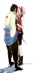  1boy bad_deviantart_id bad_id black_hair couple danzilla female forehead_protector kissing naruto naruto_(series) pink_hair sakura_haruno straight uchiha_sasuke 