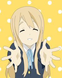  blonde_hair eyes_close k-on! kotobuki_tsumugi long_hair smile solo tagme 