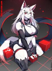  1girls 2022 2d 2d_(artwork) abs anthro athletic athletic_female big_breast big_thighs black_fingernails breasts busty button cleavage dyed_hair female female_focus female_only fingernails fit fit_female fluffy_tail fox fox_ears fox_girl fox_tail furry furry_breasts furry_ears furry_female furry_only furry_tail hi_res highres hourglass_figure large_breasts large_thighs muscular muscular_anthro muscular_female muscular_thighs on_knees question_mark red_button red_eyes red_hair rurubii1 smile smiling smiling_at_viewer solo solo_anthro solo_female solo_focus straps tactical_gear thick_thighs thighhighs thighs voluptuous white_body white_fur white_hair 