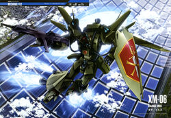  abe_shingo absurdres arm_shield beam_rifle character_name city cloud colony_interior crossbone_vanguard dahgi_iris energy_gun exhaust flying full_body gun gundam gundam_f91 highres holding holding_gun holding_weapon mecha mecha_focus mobile_suit no_humans robot scan science_fiction solo thrusters weapon 