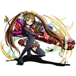  black_thighhighs brown_eyes brown_hair divine_gate female floating_hair flower full_body hair_flower hair_ornament hair_ribbon hairband long_hair looking_at_viewer mayu_(road_to_dragons) miniskirt neck_ribbon official_art on_one_knee pleated_skirt red_ribbon red_skirt ribbon road_to_dragons shadow skirt smile solo thighhighs transparent_background twintails ucmm very_long_hair white_ribbon 