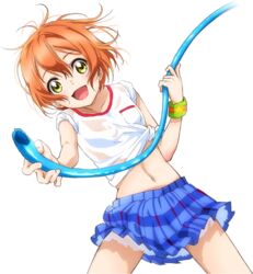  :d female gym_shirt hose hoshizora_rin love_live! love_live!_school_idol_festival love_live!_school_idol_project midriff navel official_art open_mouth orange_hair otonokizaka_school_uniform petticoat school_uniform shirt short_hair skirt sleeves_rolled_up slip_showing smile solo third-party_edit tied_shirt transparent_background wet wet_clothes 