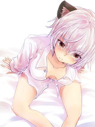  animal_humanoid badger_humanoid blush breasts chocogabu clothing female hair hi_res hitomi_uzaki honey_badger_humanoid humanoid killing_bites mammal mammal_humanoid mustelid mustelid_humanoid musteline musteline_humanoid shirt sitting solo topwear white_hair 