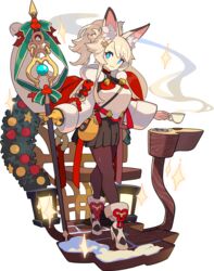  +_+ :3 animal_ears artist_request black_pantyhose black_skirt blonde_hair blue_eyes blush breasts chair chocolate christmas christmas_ornaments closed_mouth crossed_legs cup eyeliner female fox_ears fox_girl fox_shadow_puppet fox_tail full_body fur-trimmed_footwear fur_collar fur_trim gloves green_ribbons hair_ornament hairclip happy high_heels highres holding holding_cup holding_staff holly inaho_(world_flipper) lantern light_blush long_hair long_sleeves looking_at_viewer makeup medium_breasts miniskirt non-web_source official_art pantyhose plate pleated_skirt ponytail red_eyeliner red_ribbon ribbon saucer shiny_clothes shoes sidelocks single_glove skirt smile snow solo sparkle staff standing star_(symbol) sweater table tail teacup transparent_background watson_cross white_footwear white_sweater wide_sleeves world_flipper wreath yellow_gloves 