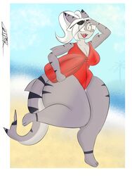  3:4 absurd_res anthro beach fan_character female fish hair hi_res lot_par marine seaside shark sharkie solo 