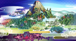  bamboo bamboo_forest blue_sky building clock clock_tower cloud commentary_request day egasumi eientei flower forest former_capital garden_of_the_sun gensokyo hakugyokurou hakurei_shrine hill human_village_(touhou) kourindou misty_lake moriya_shrine nature no_humans outdoors scarlet_devil_mansion scenery shrine sky sunflower syuri22 torii touhou touhou_spell_bubble tower volcano water waterfall 