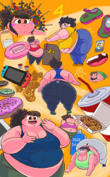  animal_humanoid ass belly beverage big_belly big_breasts big_butt black_eyes blue_bottomwear blue_clothing blue_pants blue_shirt blue_tank_top blue_topwear blush blush_stickers book bottomwear breasts brown_hair candle candy cat_humanoid cat_tail chocolate clothing container curly_fries denim denim_bottomwear denim_clothing dessert double_chin doughnut fat_arms felid felid_humanoid feline feline_humanoid female food footwear free_willy_(movie) fries gorb_(artofgorb) green_bottomwear green_clothing green_pants green_shirt green_topwear grey_bottomwear grey_clothing grey_pants grin hair happy hi_res huge_belly huge_breasts huge_butt humanoid jar jeans ketchup lotion_bottle m&amp;m's mammal mammal_humanoid mars_incorporated midriff missing_tooth model_sheet moon_(gorb) morbidly_obese morbidly_obese_female morbidly_obese_humanoid multiple_angles nintendo nintendo_switch obese obese_female obese_humanoid overweight overweight_female overweight_humanoid pants pastry pink_clothing pink_shirt pink_tank_top pink_topwear pizza pocky ponytail red_clothing red_shirt red_tank_top red_topwear shirt shoes short_tail shortstack shortstack_female simple_background small_ears smile sneakers soap soap_bar solo sprinkles t-shirt tail tank_top thick_arms thick_thighs topwear torn_clothing twerking white_bottomwear white_clothing white_pants yellow_background yellow_clothing yellow_shirt yellow_topwear yoga_pants 