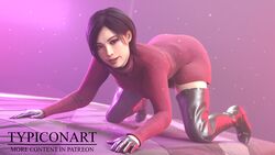  1girls 3d 3d_(artwork) ada_wong ass ass_focus bed bedroom big_ass big_breasts biohazard blender blender_(software) blender_cycles breasts capcom female female_only fully_clothed half_gloves naughty on_fours pussy resident_evil resident_evil_4 resident_evil_4_remake self_upload solo solo_female solo_focus sweater sweater_dress sweater_lift thigh_boots thighhigh_boots tights typiconart 