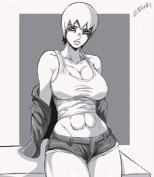  1girls big_breasts female female_only foo_fighters fully_clothed jojo&#039;s_bizarre_adventure short_hair six_pack solo stone_ocean z3husky 