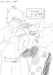  absurd_res accidental_impregnation age_difference anthro antlers bodily_fluids clothed clothing deer deltarune dialogue duo english_text faceless_character faceless_male female fur hair hi_res horn human impregnation male mammal monochrome nervous nervous_sweat new_world_deer noelle_holiday pregnancy_test reindeer simple_background student sweat teacher teacher_and_student text undertale_(series) vexxyvex 