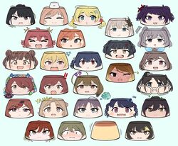  ! &gt;_&lt; +_+ ... 6+girls :3 ? ahoge aketa_mikoto alstroemeria_(idolmaster) anger_vein arisugawa_natsuha asakura_toru bandages beetle bird black_hair blanket blonde_hair blue_background blue_eyes blue_hair blunt_bangs blush bow brown_eyes brown_hair bug chocolate_syrup double_bun drooling everyone fake_horns flying_sweatdrops food foodification fukumaru_koito glasses gradient_hair grey_eyes grey_hair hachimiya_meguru hair_bun hair_ornament hairbow hairclip hat highres higuchi_madoka horns houkago_climax_girls_(idolmaster) ichikawa_hinana idolmaster idolmaster_shiny_colors ikaruga_luca illumination_stars_(idolmaster) izumi_mei kazano_hiori komiya_kaho kuwayama_chiyuki l&#039;antica_(idolmaster) laughing mayuzumi_fuyuko mini_hat mitsumine_yuika mole mole_under_eye mole_under_mouth morino_rinze multicolored_hair multiple_girls nanakusa_nichika noctchill_(idolmaster) objectification one_eye_closed osaki_amana osaki_tenka pigeon psycho_orb pudding purple_eyes purple_hair red_eyes red_hair saijo_juri sakuragi_mano serizawa_asahi shirase_sakuya short_hair simple_background smile sonoda_chiyoko spoken_ellipsis spoken_exclamation_mark spoken_question_mark spoken_star star_(symbol) straylight_(idolmaster) streaked_hair tan tanaka_mamimi teeth trembling tsukioka_kogane twintails upper_teeth_only wavy_mouth yukoku_kiriko 