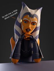  1girls 3d ahsoka_tano airress3d_(3d-modeller) alien alien_girl alien_humanoid athletic athletic_female big_breasts breasts busty clone_wars curvaceous curvy eyebrows eyelashes eyes female female_focus female_only fit fit_female hips hourglass_figure huge_breasts humanoid large_breasts legs light-skinned_female light_skin lips looking_at_viewer lucasfilm orange-skinned_female orange_body orange_skin sfw smitty34 star_wars talking_to_viewer text the_clone_wars:_season_seven thick thick_legs thick_thighs thighs togruta top_heavy upper_body voluptuous waist wide_hips 