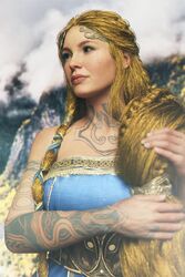  1girls 3d 3d_(artwork) aesir_(norse_mythology) blonde_hair blue_eyes braid braided_hair female female_only fully_clothed god_of_war god_of_war_ragnarok goddess long_hair milf mother mythology norse_mythology santa_monica_studio sif_(god_of_war) solo sony_corporation sony_interactive_entertainment tattoo tattooed_arm tattoos word2 