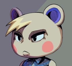  animal_crossing anthro clothed clothing grey_background latchk3y male mammal marshal_(animal_crossing) nintendo red_cheeks sequence simple_background sleeveless_shirt solo 