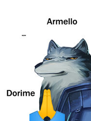  3:4 anthro armello canid canine canis cheems dogelore dorime hk_ritter league_of_geeks male mammal meme praying simple_background solo thane_(armello) white_background wolf 