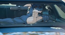  anthro bored car dragon driving expression_meme horn kentott0 male meme muscular mythological_creature mythological_scalie mythology reptile scales scalie solo spikes vehicle ven_(kodiak3d) 