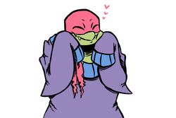  2018 3:2 alligator_snapping_turtle anthro bandana closed_eyes clothed clothing fangs heart_symbol inkyfrog kerchief long_sleeves male mask oversized_sleeves raphael_(rottmnt) raphael_(tmnt) reptile rise_of_the_teenage_mutant_ninja_turtles scalie simple_background sleeves_past_wrists smile snapping_turtle solo sweater teenage_mutant_ninja_turtles teeth topwear turtle white_background 