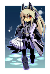  blush borrowed_character commentary_request exice-zero female full_body hakoniwa_tsuka long_hair original photoshop_(medium) red_eyes solo 