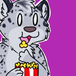  1:1 2d_animation animated eating eyebrows felid food fur hair icon loop low_res male mammal mars_(thequeenofmars) meme miharuokami nude pantherine popcorn purple_background reaction_image short_playtime simple_background snow_leopard solo thumbnail 