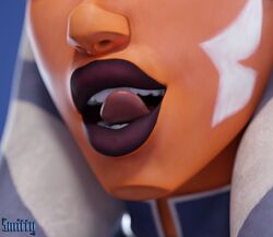  1girls 3d 3d_(artwork) ahsoka_tano airress3d_(3d-modeller) alien_girl clone_wars close-up dick_sucking_lips dsl female female_only lekku lekku_(anatomy) orange_skin smitty34 solo star_wars star_wars:_the_clone_wars tagme text the_clone_wars:_season_seven togruta tongue tongue_licking tongue_out 