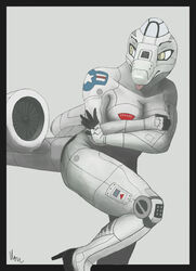 a-10 aircraft alternate_species breasts crossed_arms female hi_res humanoid humanoidized living_aircraft living_machine living_vehicle machine not_furry shy solo vehicle vonkickass