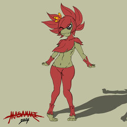 1:1 2014 breasts elemental_creature elemental_humanoid female flora_fauna floran hair hi_res humanoid masamaki not_furry plant plant_humanoid pose side_boob simple_background smile solo standing starbound