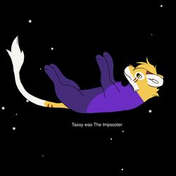  1:1 among_us felid feral hi_res hybrid impostor_(among_us) innersloth liger lion lxcifxrr_(artist) male mammal pantherine purple_(among_us) solo space spacesuit tass_(tassy) 