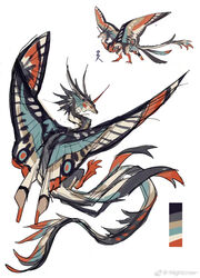  ambiguous_gender arthropod artist_name butterfly color_swatch dragon eyespots feral hi_res horn hybrid insect_wings insects lepidopteran lepidopteran_wings markings mimic_dragon mythological_creature mythological_scalie mythology nightcrow scalie simple_background solo stick_figure tail weibo weibo_logo white_background wings 