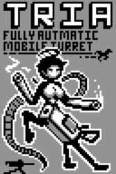  2022 2:3 3_legs ahoge ammo_belt ammunition animate_inanimate black_and_white breasts digital_drawing_(artwork) digital_media_(artwork) english_text equid equine featureless_breasts female greyscale gun gun_arm hair handle handles_on_hips horse living_weapon machine machine_gun mammal monochrome not_furry nude on_hind_legs pixel_(artwork) psychpsyo ranged_weapon robot running silhouette silhouetted_body simple_background smoke smoking_gun solo taur text tria_(psychpsyo) tripod weapon 