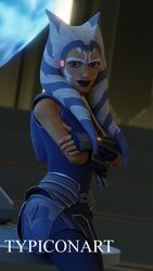  3d 3d_(artwork) ahsoka_tano airress3d_(3d-modeller) alien alien_girl blender blender_(software) blender_cycles clothed jedi jedi_padawan lightsaber smile smiley_face solo solo_female solo_focus standing star_wars the_clone_wars:_season_seven togruta typiconart 