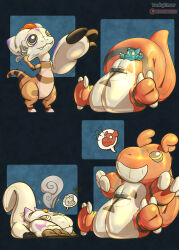  absurd_res animate_inanimate bandai_namco bulbasaur digimon digimon_(species) dustyerror expansion generation_1_pokemon generation_5_pokemon gomamon guimon hi_res inflatable inflatable_transformation inflation krookodile latex living_inflatable nintendo plastic pokemon pokemon_(species) speech_bubble toy toy_transformation transformation 