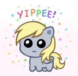  autism_creature black_eyes blonde_hair chibi confetti confetticakez cutie_mark derpy_hooves equid equine female feral friendship_is_magic grey_body hair hasbro low_res mammal my_little_pony mythological_creature mythological_equine mythology pegasus quadruped tail tbh_(character) wings yellow_tail 