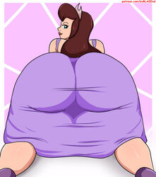  1girls all_fours alternate_version_at_source alternate_version_available ass ass_focus bent_over big_ass blaze_(artist) blue_eyes brown_hair butt bxblazexd comedy_central drawn_together female female_only huge_ass lipstick looking_at_viewer looking_back looking_back_at_viewer patreon patreon_link pink_background presenting_hindquarters princess_clara rear_view red_lipstick smile solo tagme thick_thighs tiara url 