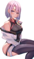  1girls alacarte big_breasts breasts cd_projekt_red clothed clothing cyberpunk:_edgerunners cyberpunk_2077 female female_only looking_at_viewer lucyna_kushinada netflix sitting solo studio_trigger tight_clothing 