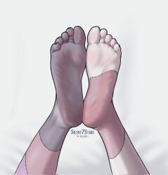  artist_name barefoot close-up colored_skin feet feet_only feet_up female foot_focus foot_pussy grey_skin highres hololive hololive_indonesia knees_apart_feet_together kureiji_ollie multicolored_skin nail_polish patchwork_skin purple_skin silent7stars soles solo stitched_leg stitches toenail_polish toenails toes white_background 