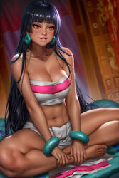  1girls abs bangles big_breasts biting_lip biting_own_lip black_hair blush brown_eyes chel clothing dark-skinned_female dark_hair dreamworks earings female female_focus hair_over_shoulder large_breasts lip_biting long_hair looking_pleasured muscle_tone native_american neoartcore ready_to_fuck revealing_clothes seducing seductive_eyes seductive_look seductive_mouth seductive_pose sitting_down slim_waist south_american stretch_marks sweat sweating the_road_to_el_dorado thick_thighs wide_hips 