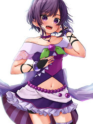  dress_shirt hatoka_ra5 highres jewelry male_focus necklace open_mouth purple_eyes purple_hair shima_(utaite) shimako_(urashimasakatasen) shirt short_hair skirt urashimasakatasen utaite 