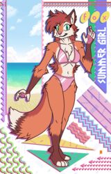  1990s 4_toes 5_fingers aliasing anthro arm_tuft barefoot bikini binary_drawing biped bottomwear breasts brown_body brown_fur canid canine clothing collarbone digital_media_(artwork) dipstick_tail elbow_tuft feet female fingers fox fur fur_tuft green_eyes hi_res high_waisted_bottomwear hip_tuft leg_markings looking_at_viewer mammal markings megawolf77 memphis_design microsoft_paint_(artwork) midriff multicolored_body multicolored_fur multicolored_tail navel orange_body orange_fur pawpads pink_bikini pink_clothing pink_pawpads pink_swimwear pixelated socks_(marking) solo sports_bikini sports_panties swimwear tail tail_markings tan_body tan_fur toes tuft two_tone_bikini white_bikini white_clothing white_swimwear 