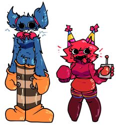  2girls anthro banban_(garten_of_banban) chomporwhatever garten_of_banban genderbent huggy_wuggy monster monster_girl poppy_playtime rule_63 