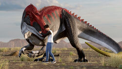  16:9 2022 3d_(artwork) 4k absurd_res allosaurid allosaurus ambiguous_gender biped black_body black_scales carn_(shorty) claws closed_eyes clothed clothing desert detailed_background digital_media_(artwork) digitigrade dinosaur duo extinct feral grass hair hand_on_head hand_on_snout hi_res hug human ivorylagiacrus larger_ambiguous larger_feral looking_at_another looking_at_partner male mammal multicolored_body multicolored_scales nero_(shorty) outside plant plantigrade prehistoric_species protective red_body red_scales reptile scales scalie sharp_teeth size_difference sky smaller_human smaller_male smile teeth theropod white_body white_scales widescreen yellow_body yellow_scales 