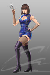  1girls alternate_version_available anna_williams bandai_namco blue_dress breasts cleavage commission commission_art commissioner_upload female female_only fully_clothed gdaigonart geoffrey_daigon human legs marian_zapico namco namco_bandai solo tekken tekken_1 tekken_2 tekken_3 tekken_5 tekken_5_dark_resurrection tekken_6 tekken_7 tekken_tag_tournament tekken_tag_tournament_2 thighs 