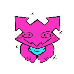  1girls armless ass blush blush_lines bottom_heavy color_edit cute deltarune deltarune_chapter_2 female female_focus female_only flat_chest nanodude78 no_arms pussy_sticker solo stubby_legs swirly_eyes virovirokun 