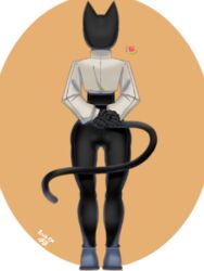  3:4 anthro ass cat_tail clothed clothing domestic_cat felid feline felis female hi_res mammal rizal_ok solo tail thick_thighs 