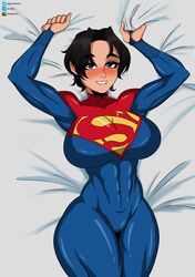  1girls abs athletic_female big_breasts black_hair bodysuit dakimakura_design dakimakura_pose dakimakura_style dc dc_comics dc_extended_universe dceu female female_only fully_clothed huge_breasts human human_only kara_zor-el latina light-skinned_female light_skin ryosuart ryske sasha_calle short_hair solo solo_female supergirl supergirl_(dceu) supergirl_(sasha_calle) supergirl_(series) superman_(series) the_flash_(2023) the_flash_(series) tight_clothing 