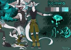  absurd_res anthro claws clothed clothing digital_media_(artwork) dragon english_text fluffy fur hair hi_res horn looking_at_viewer male mythological_creature mythological_scalie mythology open_mouth pawpads paws rinkamo scalie signature simple_background solo tail text tongue white_body white_fur wolfennecus(world) 